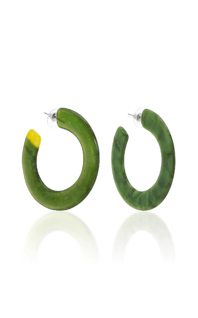 Shop Cult Gaia Mira Hoop Earrings In Green