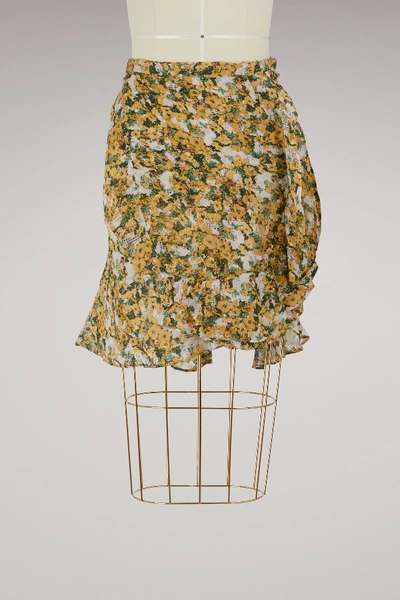 Shop Isabel Marant Ferna Silk Skirt In Yellow