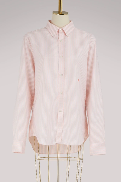 Shop Acne Studios Ohio Cotton Shirt In White/pink