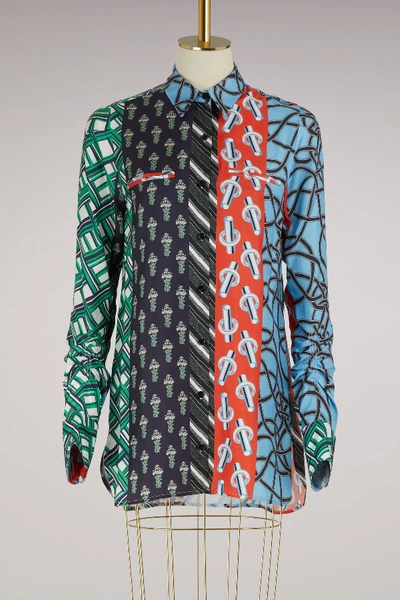Shop Carven Silk Shirt In Multicolore