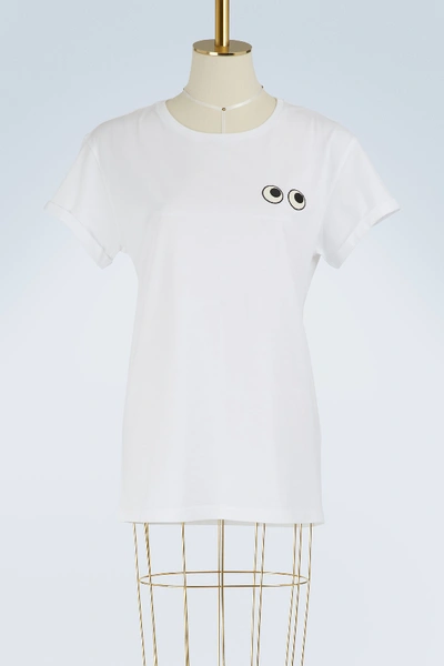 Shop Anya Hindmarch Eyes Cotton T-shirt In White
