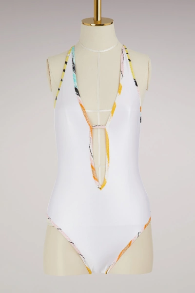 Shop Missoni Lycra Swimsuit In White