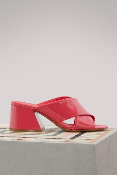 Shop Maison Margiela Patent Leather Sandals In Pink