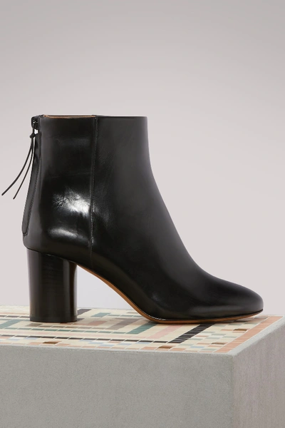 Shop Isabel Marant Ritza Leather Ankle Boots In Black