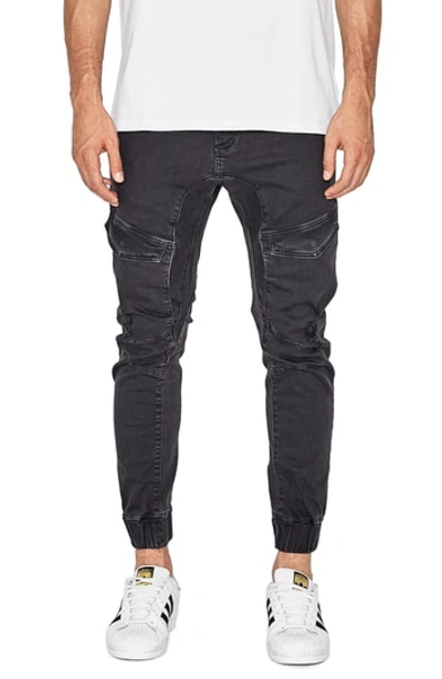 Shop Nxp Flight Skinny Denim Jogger Pants In Washed Black