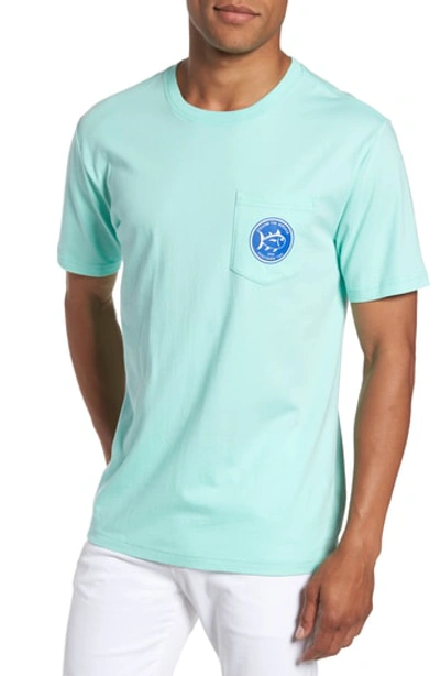 Shop Southern Tide Classic Fit Quarters Master T-shirt In Offshore Green
