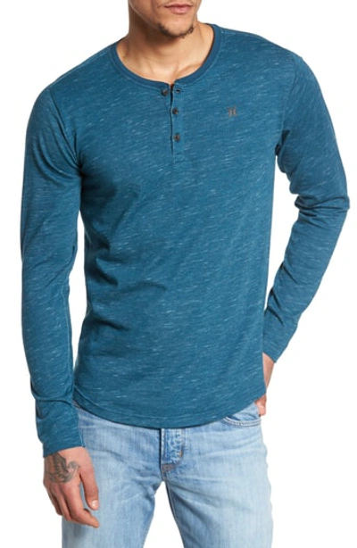 Shop Hurley San Clemente Dri-fit Henley In Space Blue