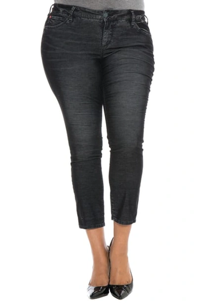 Shop Slink Jeans Stretch Corduroy Cropped Skinny Pants In Black