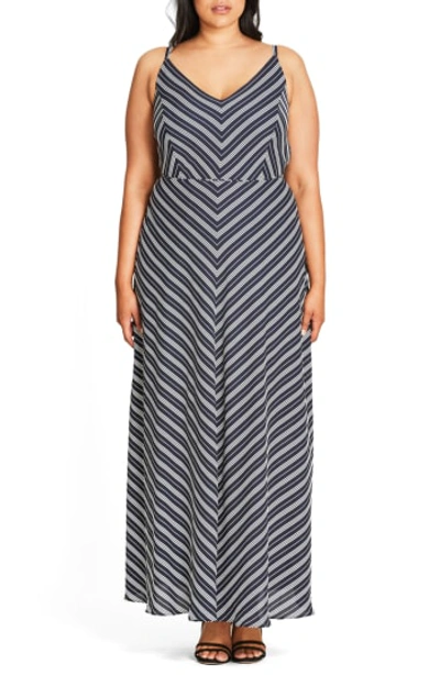 Shop City Chic Sailor Maxi Dress In Navy