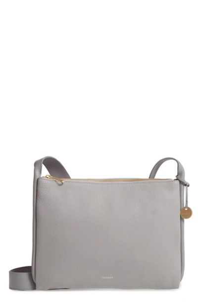 Shop Skagen Slim Anesa Leather Crossbody Bag - Grey In Light Ash