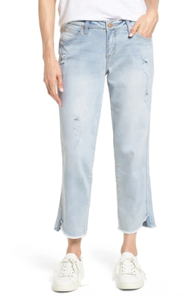 Shop Jag Jeans Logan Raw Step Hem Straight Leg Jeans In Cool Blue