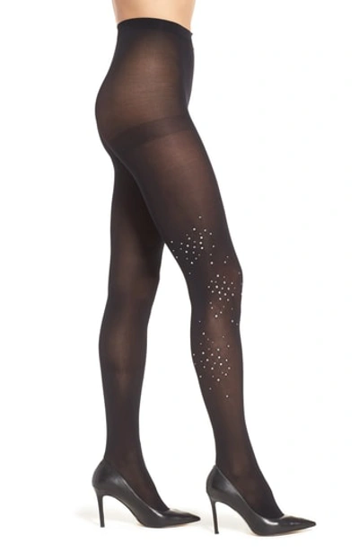 Shop Hue Rhinestone Cluster Tights In Clear