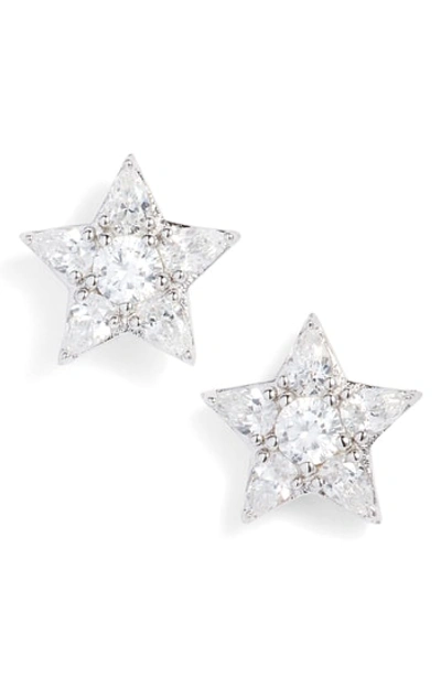 Shop Nadri Reminisce Cubic Zirconia Star Earrings In Silver