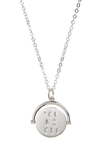 Shop Lulu Dk You Me Oui Love Code Charm Necklace In You Me Oui/ Silver