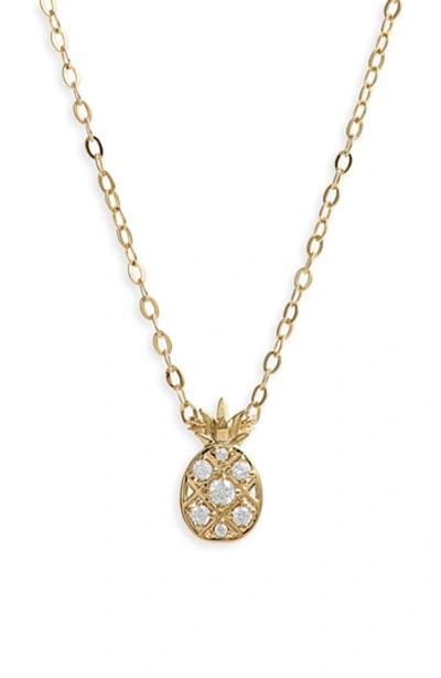 Shop Nadri Reminisce Cubic Zirconia Pineapple Pendant Necklace In Gold