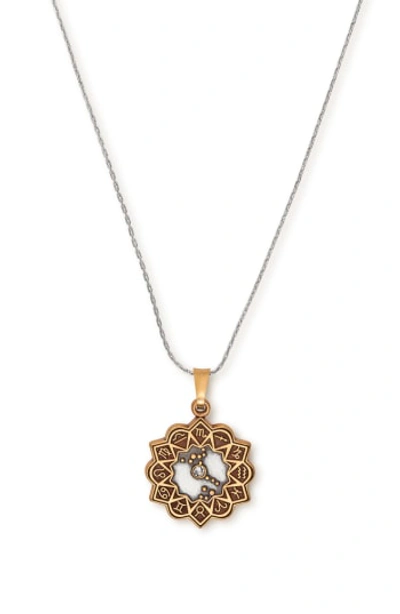 Shop Alex And Ani Aries Expandable Pendant Necklace In Scorpio/ Two-toned