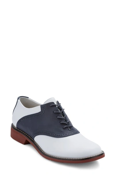 Shop G.h. Bass & Co. G.h. Bass And Co. Dora Lace-up Oxford In Navy/ White Leather