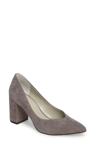 Shop 1.state Saffy Block Heel Pump In Iron Suede