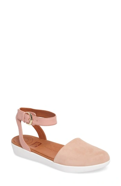Shop Fitflop Cova Ankle Strap Sandal In Dusky Pink Suede