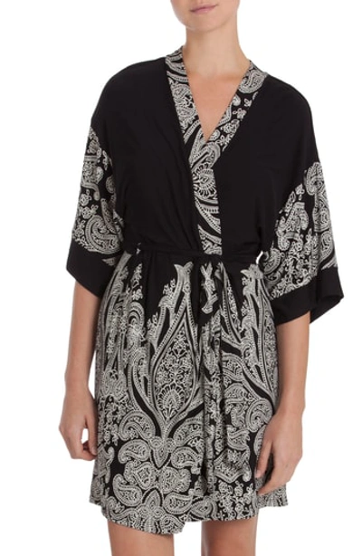 Shop In Bloom By Jonquil Robe In Black/ Ivory Print