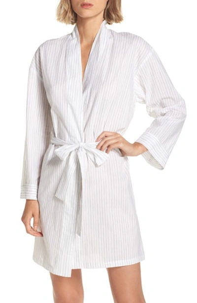 Shop Pour Les Femmes Pinstripe Robe In Grey Stripe