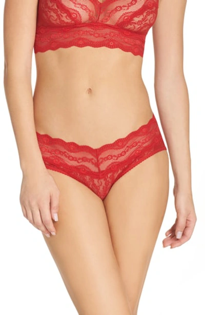 Shop B.tempt'd By Wacoal 'lace Kiss' Hipster Briefs In Haute Red