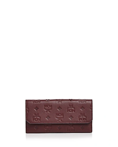 Shop Mcm Klara Monogram Flap Wallet In Rustic Brown