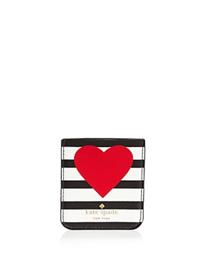 Shop Kate Spade New York Heart Stripe Iphone Sticker Pocket In Black Multi/gold