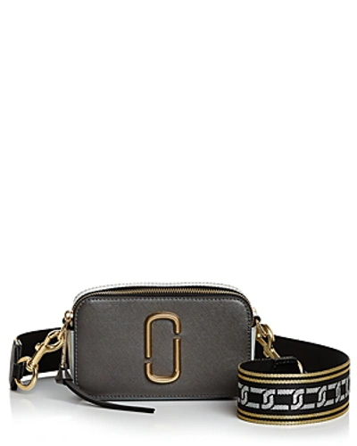 Shop Marc Jacobs Snapshot Leather Camera Bag In Graphite Multi/gold