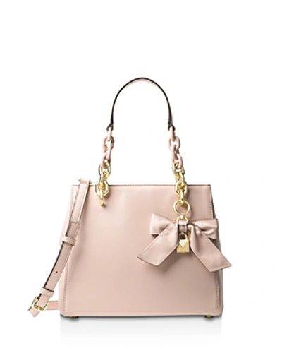 Shop Michael Michael Kors Cynthia Small Convertible Leather Satchel In Soft Pink