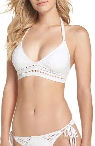 Shop Robin Piccone Clarissa Halter Bikini Top In White