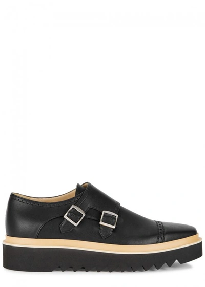 Shop Stella Mccartney Black Double Monkstrap Brogues