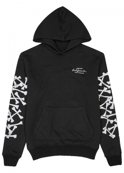 Shop Amiri Bones Hooded Cotton Sweatshirt In Black