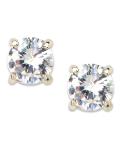 Shop Anne Klein 8mm Crystal Stud Earrings In Silver