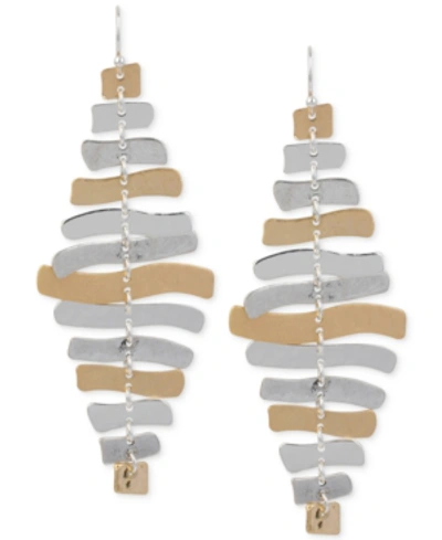 Shop Robert Lee Morris Soho Two-tone Sculptural Chandelier Earrings In Twotone