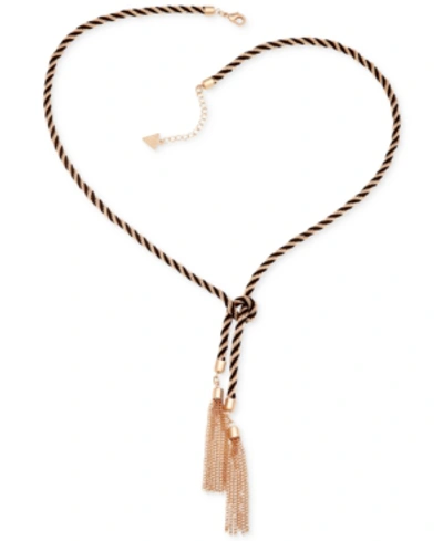 Shop Guess Two-tone Knotted Tassle Necklace