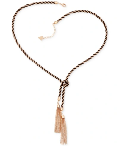 Guess Two-tone Knotted Tassle Necklace In Two-tone
