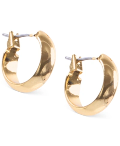 Shop Anne Klein Small 1/2" Hoop Earrings In Gold