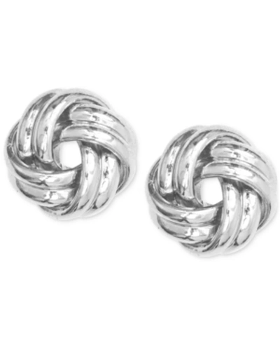 Shop Anne Klein Knot Stud Earrings In Silver