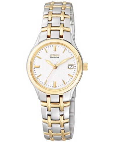 Shop Citizen Women's Eco-drive Two Tone Stainless Steel Bracelet Watch 25mm Ew1264-50a