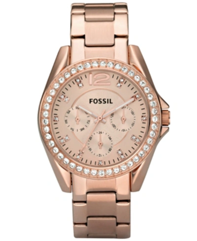 Fossil Women's Riley Rose Gold Plated Stainless Steel Bracelet Watch 38mm