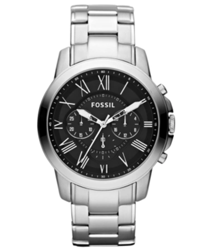 Shop Fossil Men's Chronograph Grant Stainless Steel Bracelet Watch 44mm Fs4736