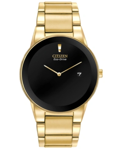 Citizen Axiom Mens Gold Tone Stainless Steel Bracelet Watch Au1062-56e