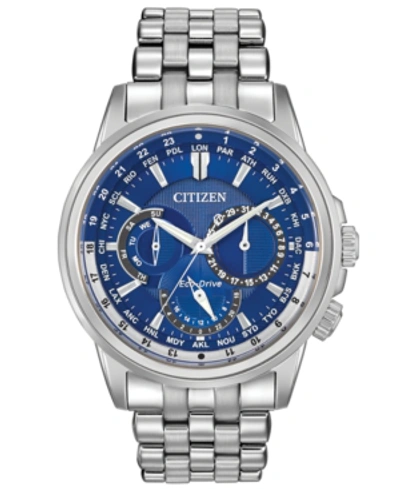 Citizen Calendrier Mens Multi-function Silver Tone Stainless Steel Bracelet Watch Bu2021-51l