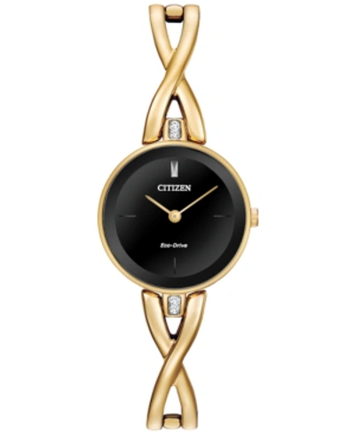 Citizen Women's Eco-drive Gold-tone Stainless Steel Bangle Bracelet Watch 23mm Ex1422-54e