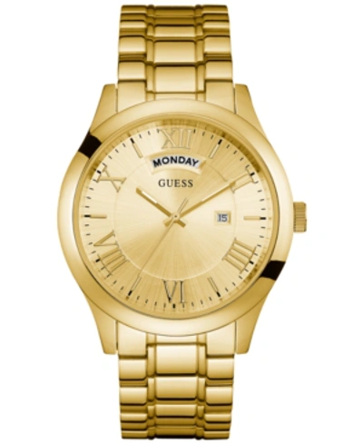 Shop Guess Men's Gold-tone Stainless Steel Bracelet Watch 44mm U0791g2