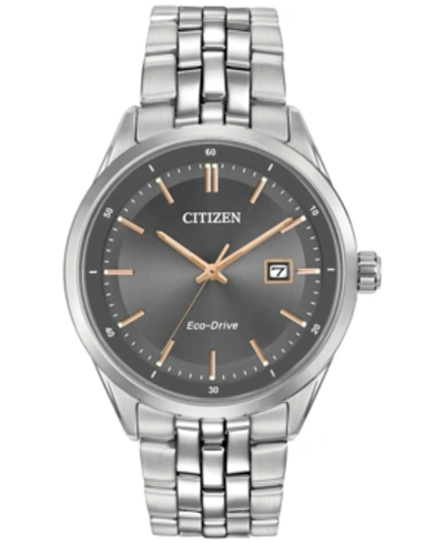 Shop Citizen Men's Eco-drive Stainless Steel Bracelet Watch 41mm Bm7251-53h In Silver