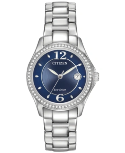 Shop Citizen Women's Eco-drive Crystal-accented Stainless Steel Bracelet Watch 29mm Fe1140-86l
