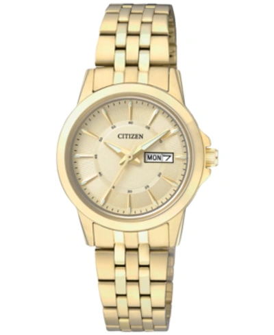 Shop Citizen Women's Gold-tone Stainless Steel Bracelet Watch 27mm Eq0603-59p In No Color