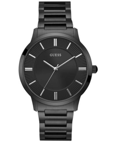 Shop Guess Men's Black Stainless Steel Bracelet Watch 44mm